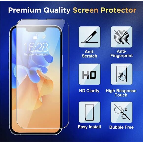 For iPhone 14 Pro Max Tempered Glass Screen Camera Protector & 1 Clear Case READ - Picture 6 of 14